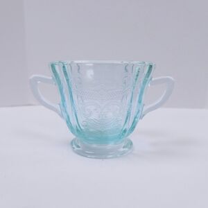 Federal Blue Indiana Recollection Depression Glass Vintage Open Sugar Bowl